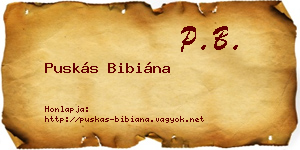 Puskás Bibiána névjegykártya